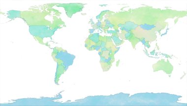 Birleşik Devletleri sınırları ile Dünya Haritası