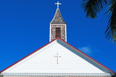 Saint Barthelemy (St Barth, St. Barths veya St. Barts): St Bartholomew's Anglikan Kilisesi Gustavia, ana şehir ve adanın başkenti mimari detaylar