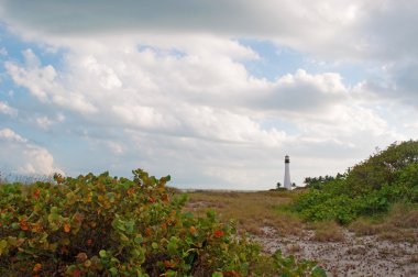 Miami: Cape Florida Light, Bill Baggs Cape Florida State Park Key Biscayne güney ucunda Cape Florida 1825 yılında inşa edilmiş bir deniz feneri görünümü