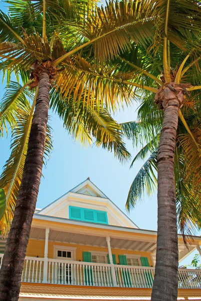 House, home, Key West architecture, porch, veranda, windows, palms, Keys, Cayo Hueso, Monroe County, island, Florida