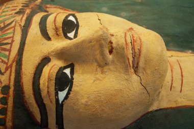 New York şehir: Iotefamun dış tabut tabut kümesi ile Charioteer genel, Metropolitan Museum of Art (Met Mısır Daimi sergi galerinin ayrıntılarını)