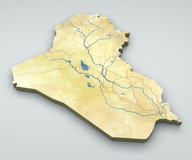 Irak harita, fiziksel göster