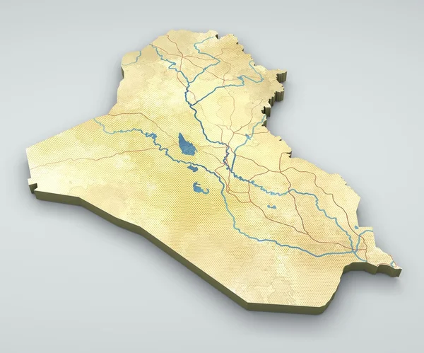 Iraq map, physical map — Stock Photo, Image