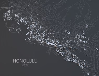 Honolulu Haritası uydu görüntüsü