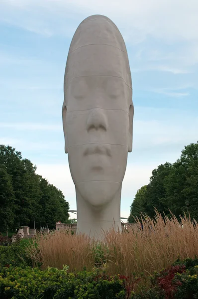Chicago, Illinois: one of the sculptures part of the work 1004 Portraits by spanish artist Jaume Plensa made for a special exhibit for 10th anniversary of the Millennium Park — Stock Photo, Image