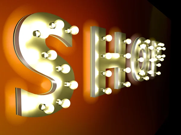 Illuminated shop Sign — Stock Photo, Image