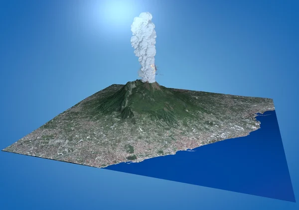 Satellite view of volcano Vesuvius — Stock Photo, Image