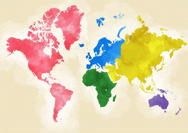 カラフルな世界地図 — ストック写真
