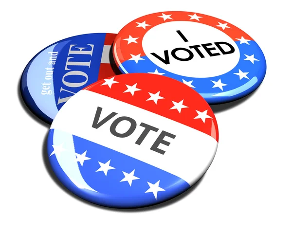 Pila 3d de botones de votación electoral —  Fotos de Stock