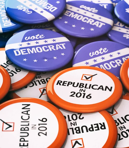 Election: Republican Verus Democrat Buttons — Stock Photo, Image