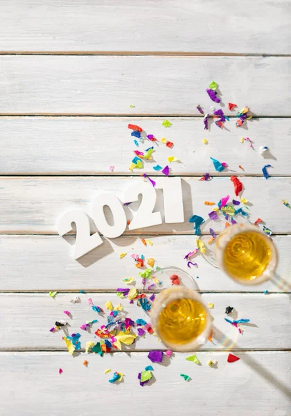 Extensas Series Celebrando Nuevo Año Con Colores Brillantes Confeti — Foto de Stock