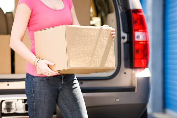 Caucasian Man Woman Various Props Typical Commercial Storage Unit Royalty Free Stock Images