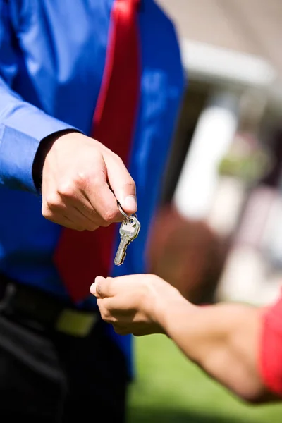 Vaste Série Agent Immobilier Caucasien Couple Afro Américain Devant Une — Photo