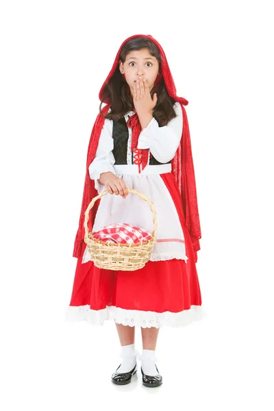 Halloween: red riding hood verrast — Stockfoto