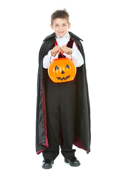 Halloween: Vampire Boy Trick or Treating — Stock Photo, Image