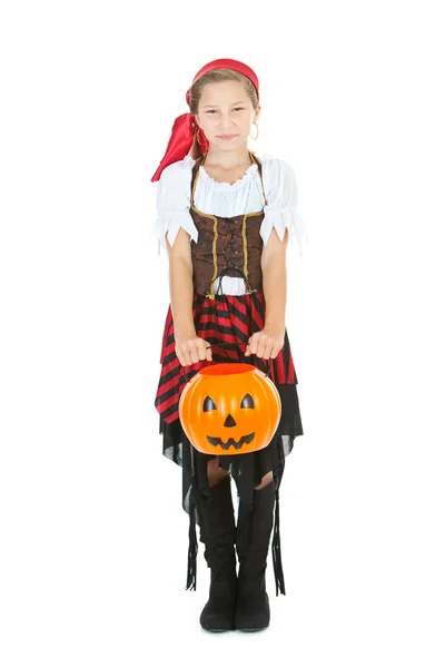 Halloween: Bonito Hallowen menina pirata — Fotografia de Stock