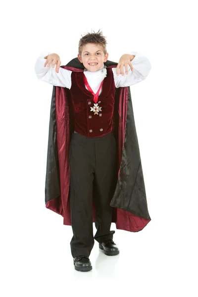 Хэллоуин: страшный мальчик-вампир — стоковое фото