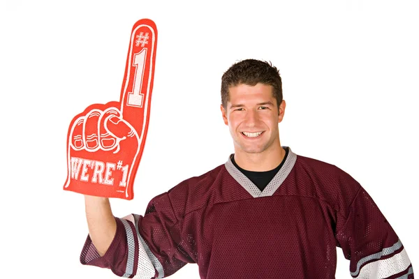 Football: Man Supporting Football Team — Stock Photo, Image