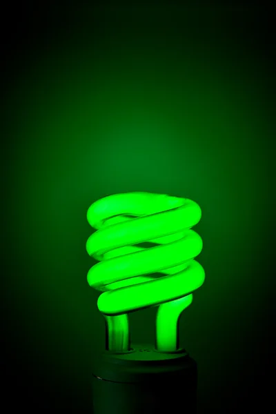 녹색 형광등 전구 — 스톡 사진