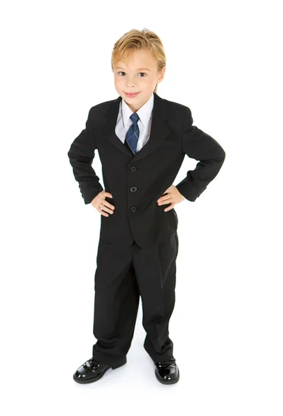 Profession : confiant enfant d'affaires en costume — Photo