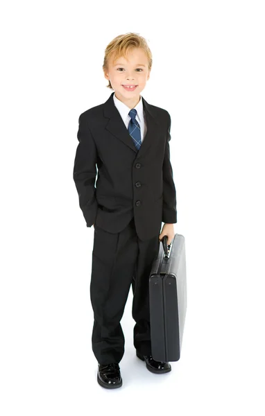 Occupation:  Boy Off To Work With Briefcase Royalty Free Stock Photos