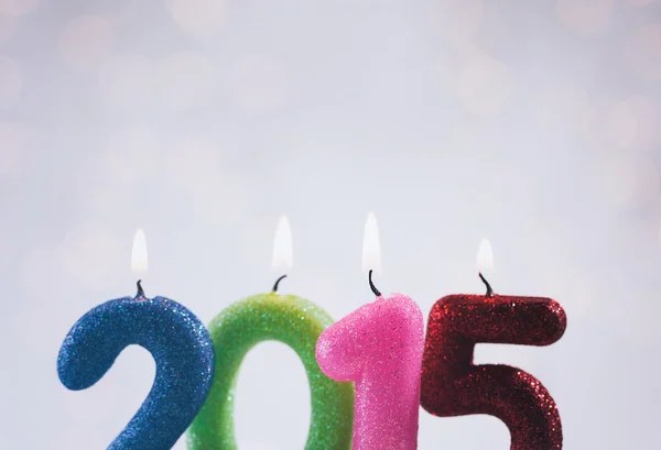 2015 Kerzen zur Feier des neuen Jahres — Stockfoto