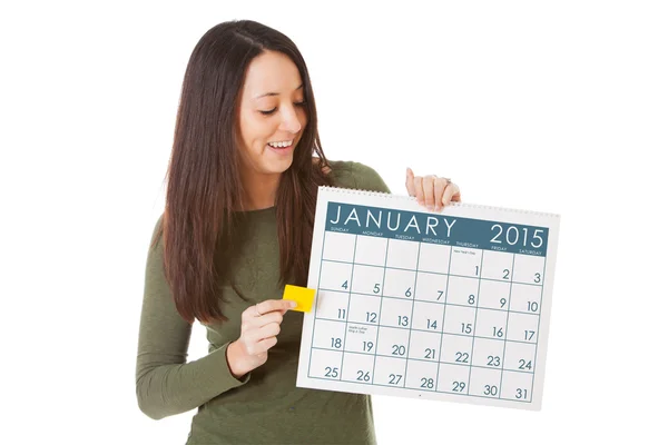 NYE: Woman Starting To Make Appointments In January 2015 — Stock Photo, Image