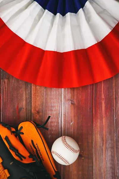 Baseball Background With Mitt And Ball — Stock Photo, Image