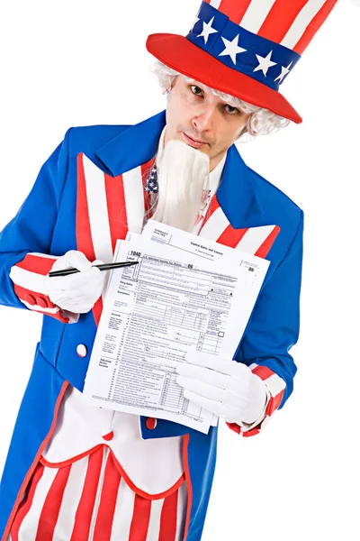 VS: Uncle Sam toont waar te ondertekenen — Stockfoto