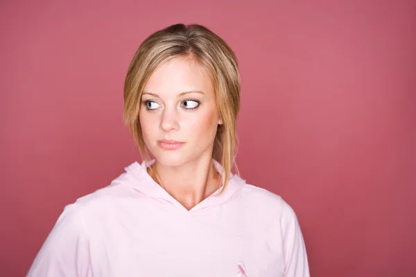 Rosa: Mujer mirando a un lado — Foto de Stock