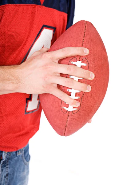 Football: Anonymous Man Gripping Football — Stock Photo, Image