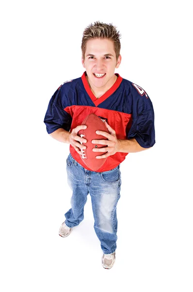 Fußball: Hartgesottener Fußballfan bereit zum Ballspielen — Stockfoto