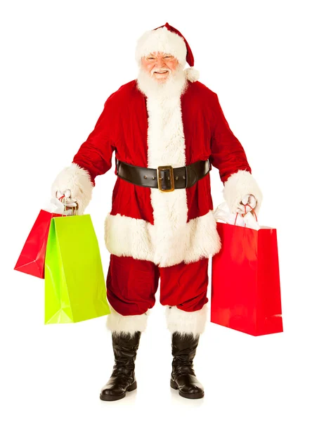 Santa: Babbo Natale entusiasta di fare shopping natalizio — Foto Stock