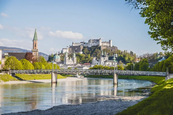 Paisagem Panorâmica Idílica Cidade Salzburgo Verão — Fotografia de Stock