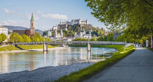 Paisagem Panorâmica Idílica Cidade Salzburgo Verão — Fotografia de Stock