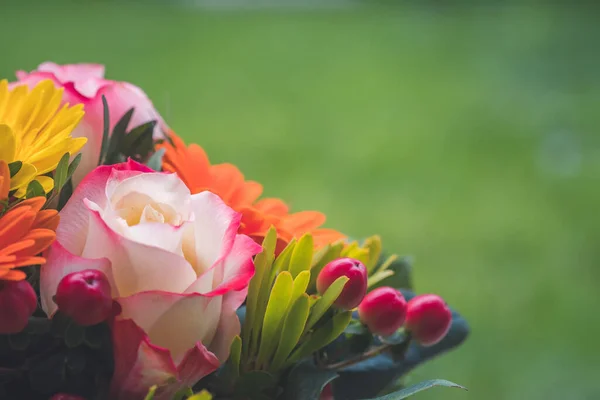 Крупним Планом Ніжно Рожева Троянда Квітковому Букеті — стокове фото