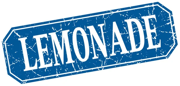 Limonade bleu carré vintage grunge isolé signe — Image vectorielle