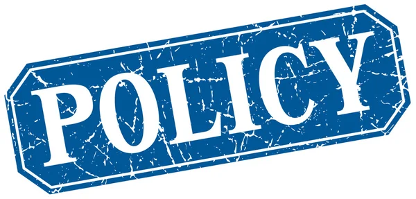 Politique bleu carré vintage grunge isolé signe — Image vectorielle
