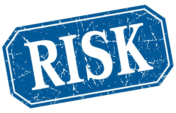 Risk blue square vintage grunge isolated sign — Stockvector