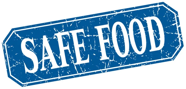 Safe food blue square vintage grunge isolated sign — Stok Vektör