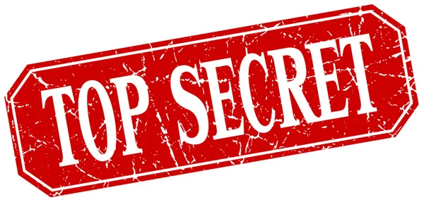 Top secret red square vintage grunge isolated sign — Stock Vector