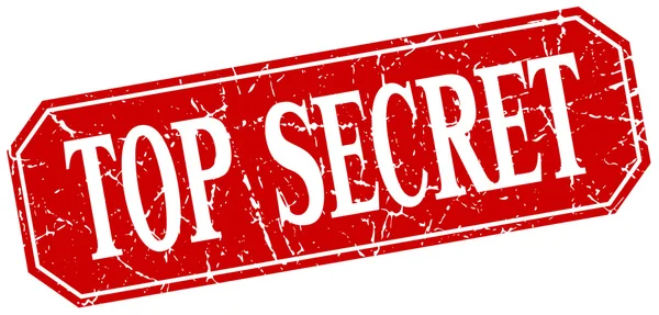 Top secret red square vintage grunge isolated sign — Stok Vektör