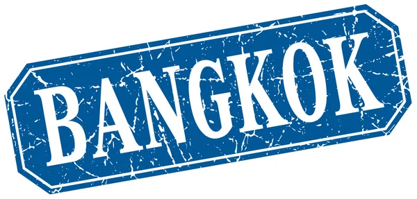 Bangkok blue square grunge retro style schild — Stockvektor