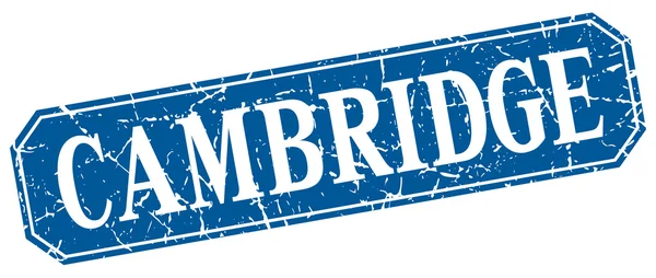 Cambridge azul cuadrado grunge retro signo de estilo — Vector de stock