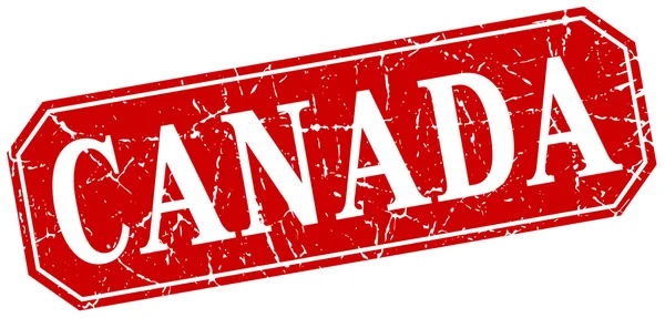 Kanada Kızıl Meydan grunge retro tarzı işareti — Stok Vektör