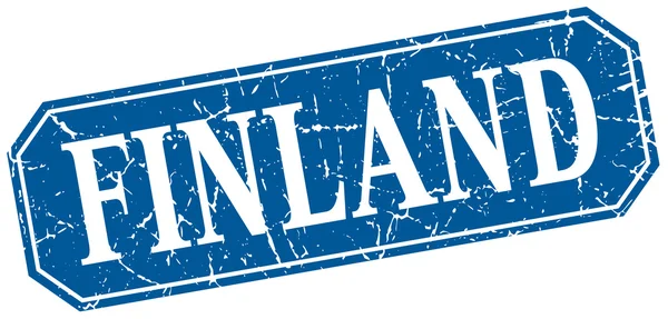 Finlandia azul cuadrado grunge retro signo de estilo — Archivo Imágenes Vectoriales