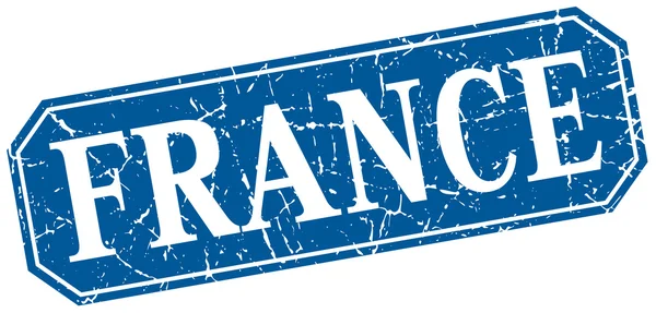 Francia azul cuadrado grunge retro signo de estilo — Archivo Imágenes Vectoriales