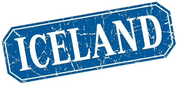Islandia azul cuadrado grunge retro signo de estilo — Vector de stock