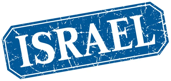 Israel blue square grunge retro style schild — Stockvektor