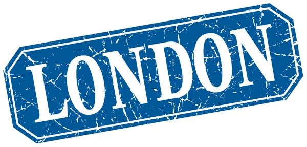 Londres azul quadrado grunge sinal estilo retro —  Vetores de Stock